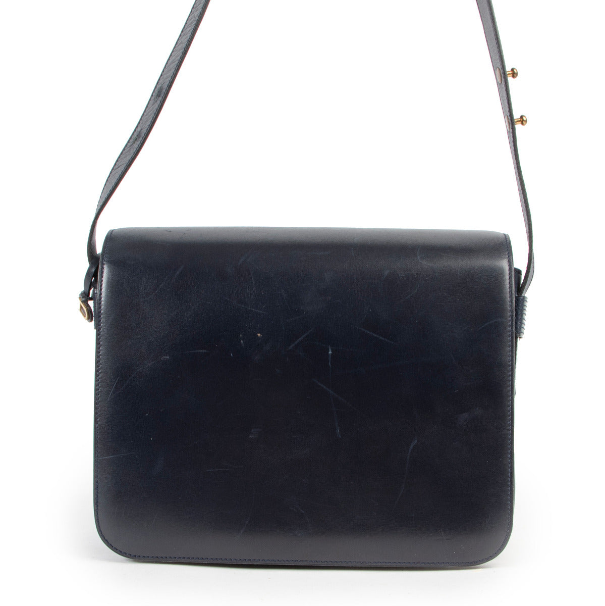 Delvaux Navy Blue Box Bag