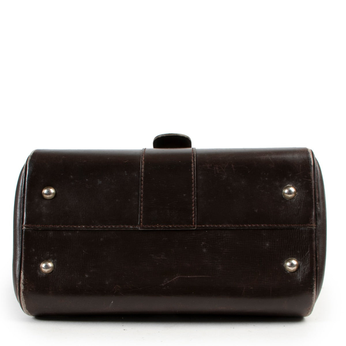 Brown leather Delvaux top handle bag in good condition by Labellov luxury vintage