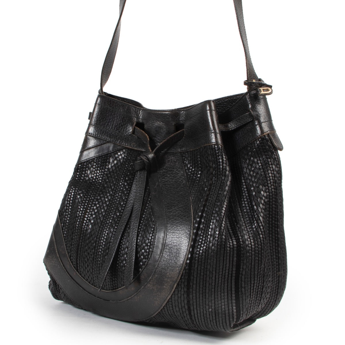 2nd hand Delvaux Black Toile De Cuir Crossbody Bag by Labellov luxury vintage preloved goods in good condition good price