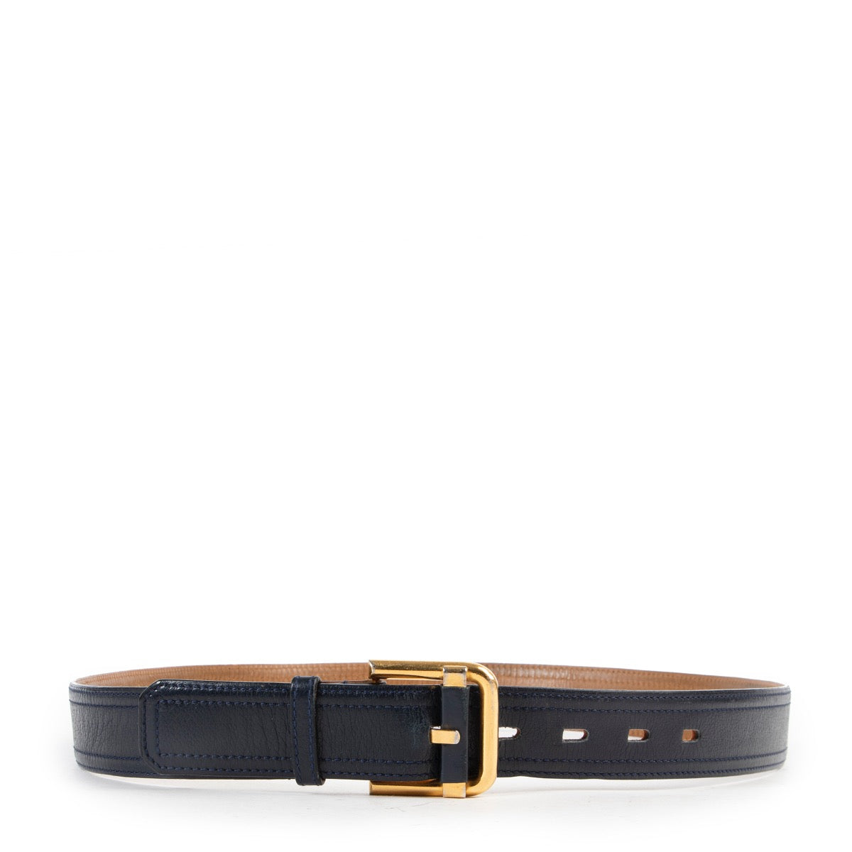 Shop safe online 100% authentic second hand Delvaux Dark Blue Belt - Size 95 in good preloved condition at the right price at Labellov in Antwerp.