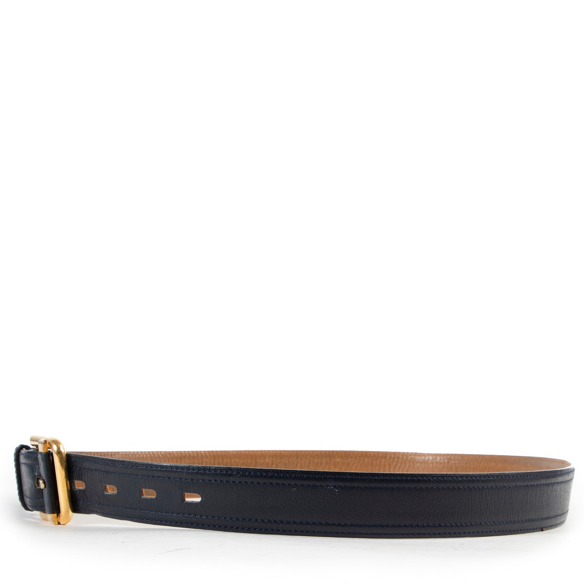 Shop safe online 100% authentic second hand Delvaux Dark Blue Belt - Size 95 in good preloved condition at the right price at Labellov in Antwerp.
