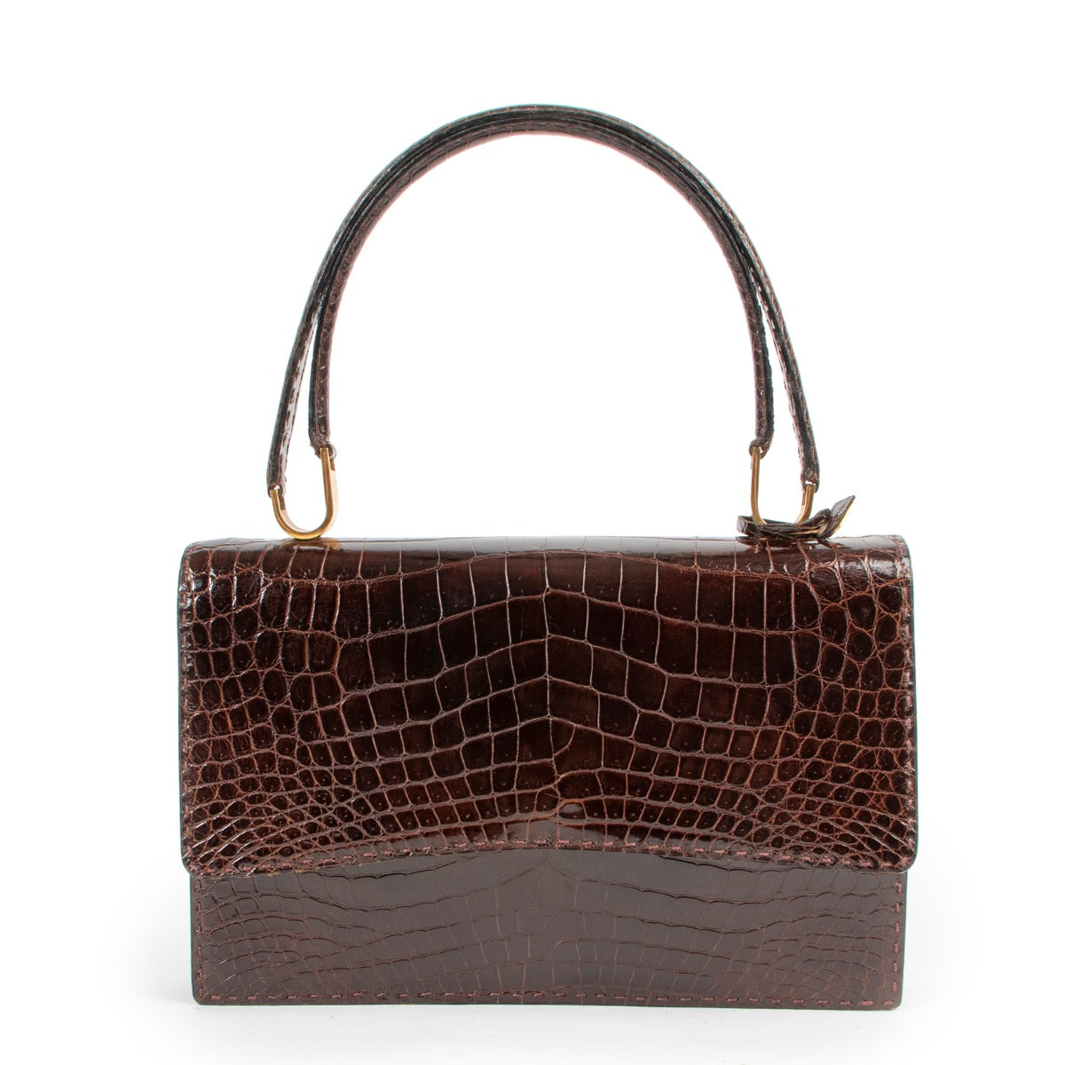 Shop safe online Delvaux Brown Crocodile Top handle for the best price. shop safe online your secondhand Delvaux Brown Crocodile Top handle. Buy authentic secondhand Delvaux bags at Labellov vintage fashion webshop for the lowest price. Koop authentieke