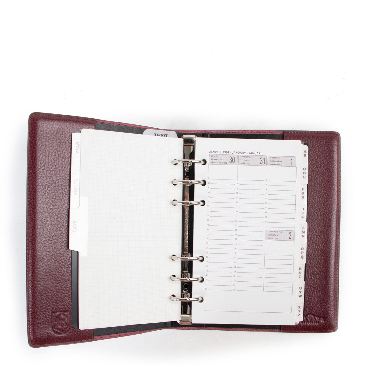 Shop safe online 100% authentic Delvaux Burgundy Agenda in very good condition at the right price at Labellov in Antwerp.