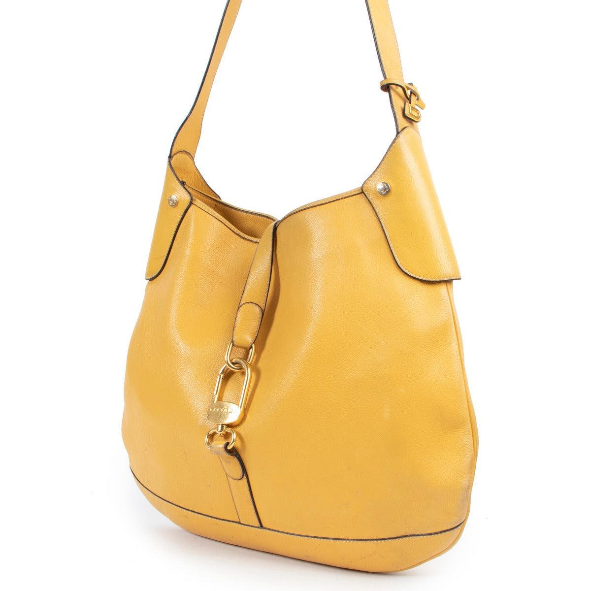 Preloved leather bag in yellow by Labellov luxury