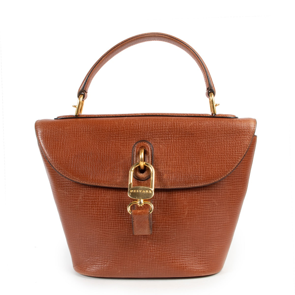 Shop safe online 100% authentic second hand Delvaux Cognac Top Handle Bag in good preloved condition at the right price at Labellov in Antwerp.