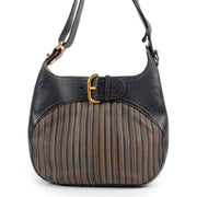 Shop safe online 100% authentic Delvaux Blue Toile De Cuir Chardonnay Shoulder Bag in good preloved condition at the right price at Labellov in Antwerp.