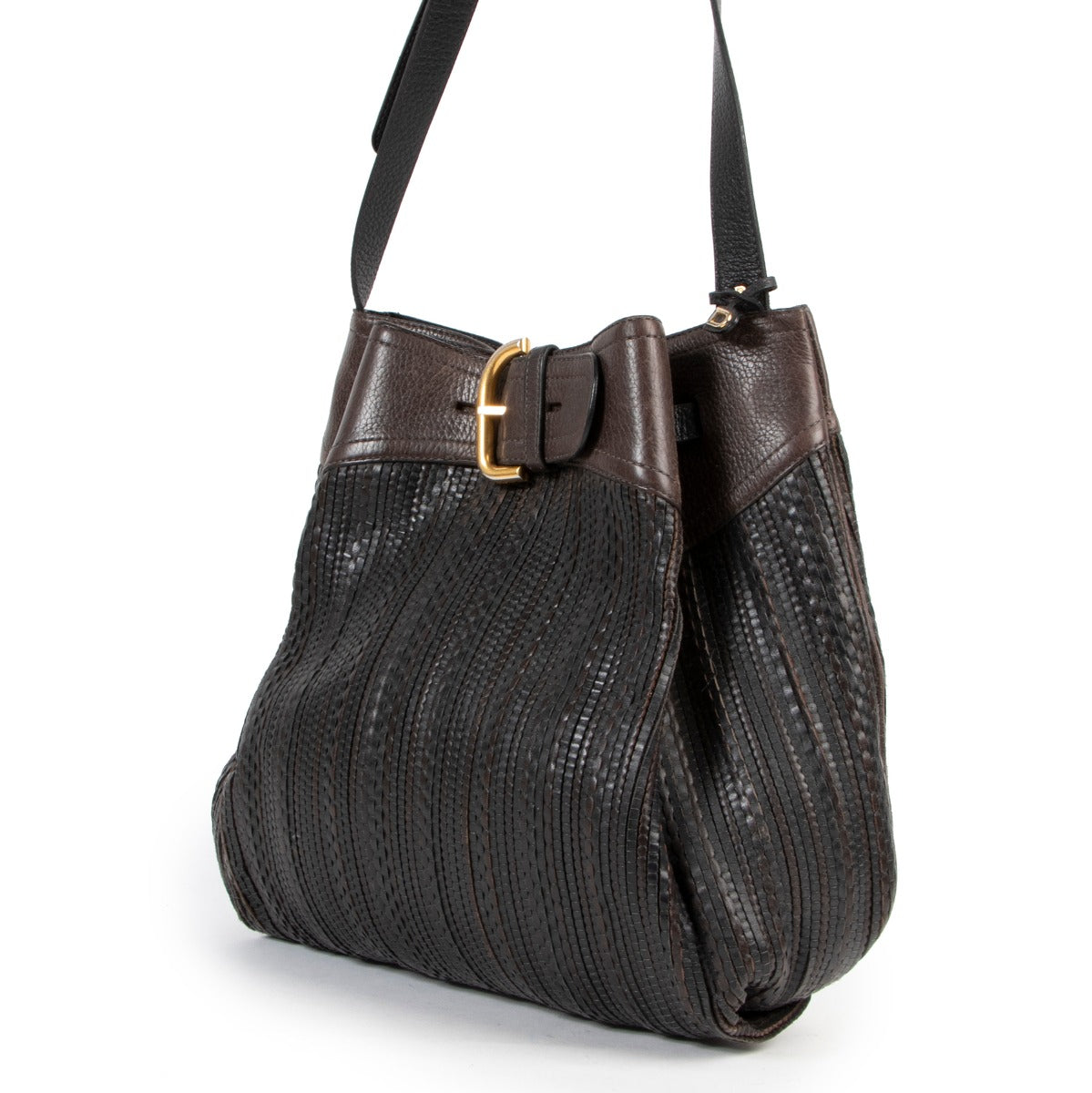 Delvaux Brown Toile De Cuir