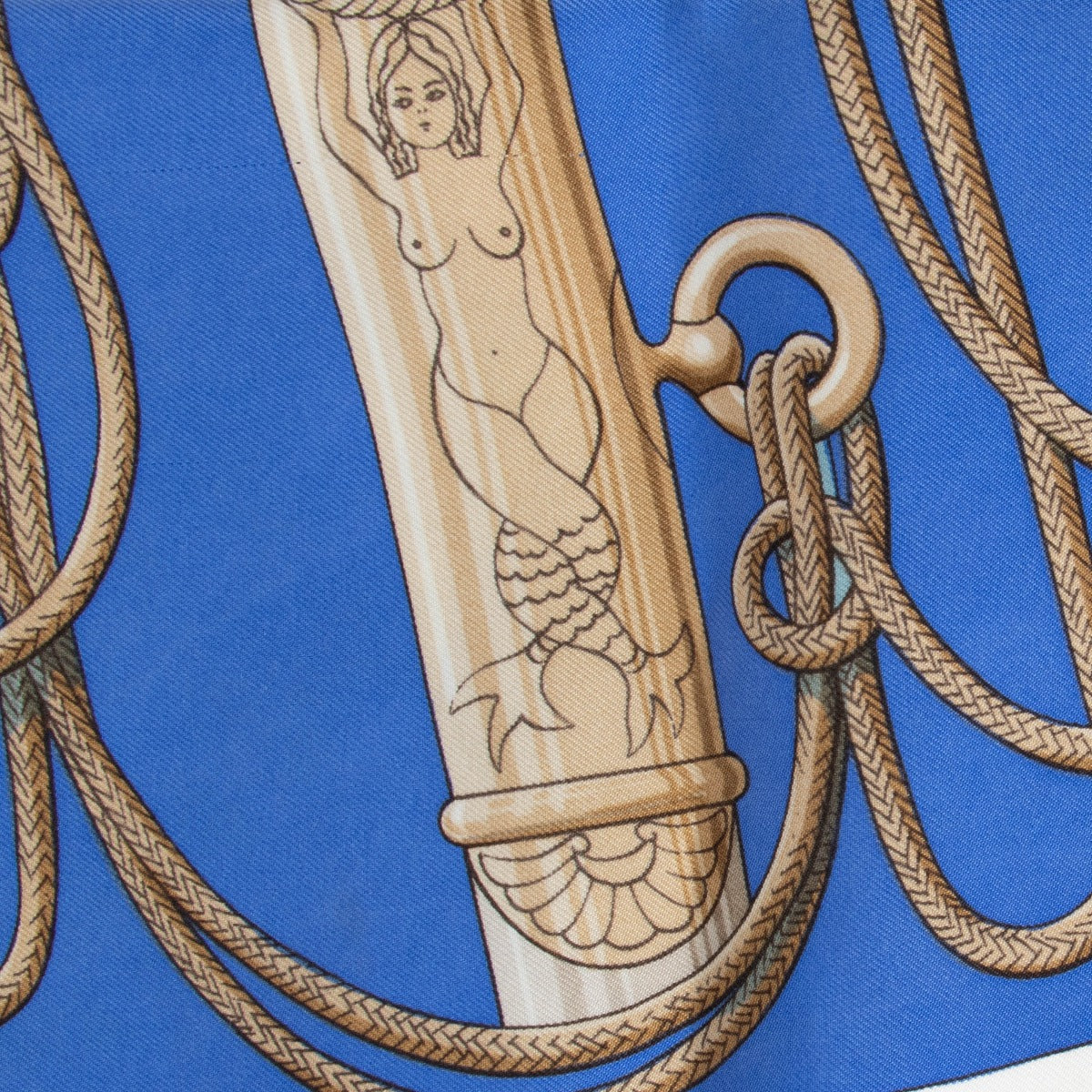 Authentic pre-loved Hermès Blue Cliquetis Silk 90 Scarf on Labellov.com