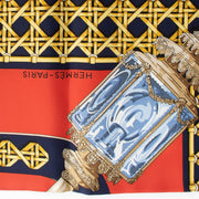 Authentic pre-loved Hermès Red Feux de Route Silk 90 Scarf on Labellov.com