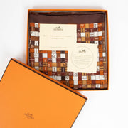 Authentic pre-loved Hermès Brown Bolduc au Carré Silk 90 Scarf on Labellov.com