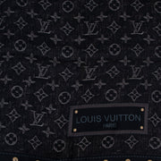 Louis Vuitton Black Denim Monogram Trunk Print Silk Scarf