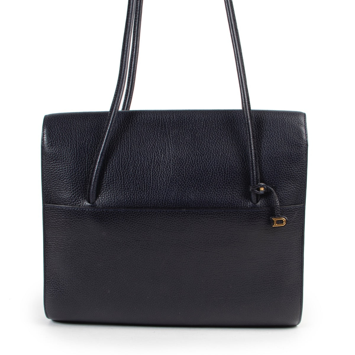Shop safe online 100% authentic second hand Delvaux Navy Blue Shoulder Bag in very good condition at Labellov in Antwerp.