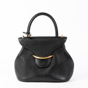 Authentic pre-loved Delvaux Black Leather Baltimore PM Top Handle Bag on Labellov.com