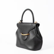 Authentic pre-loved Delvaux Black Leather Baltimore PM Top Handle Bag on Labellov.com