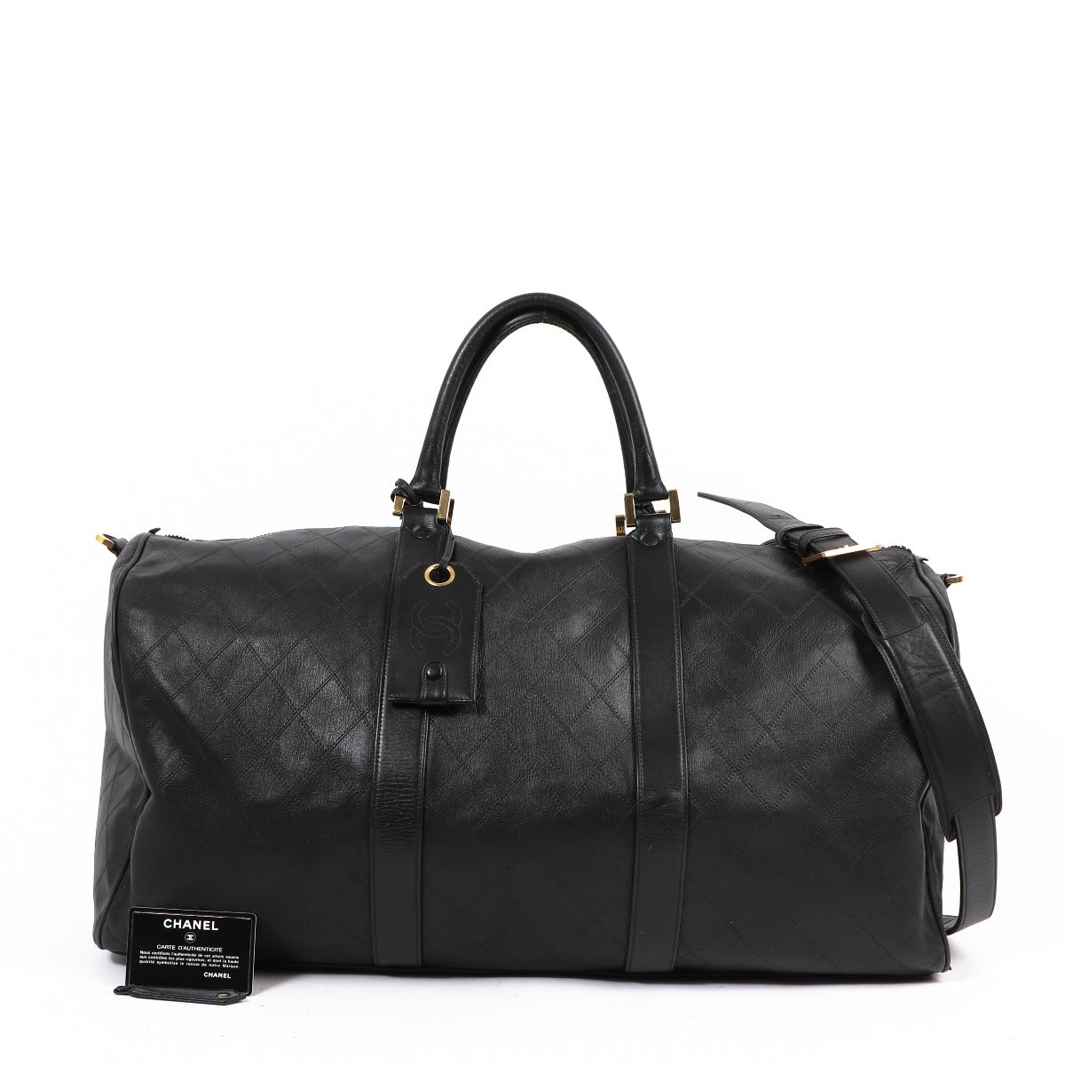 Chanel Vintage Quilted Calfskin Large Travel Bag