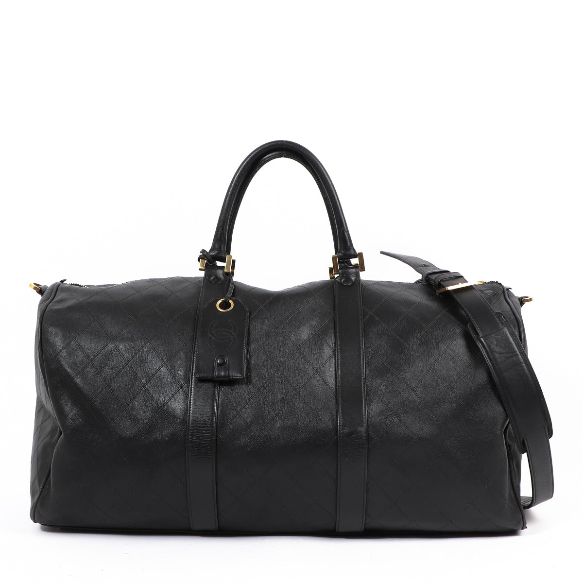 Chanel Vintage Quilted Calfskin Large Travel Bag
