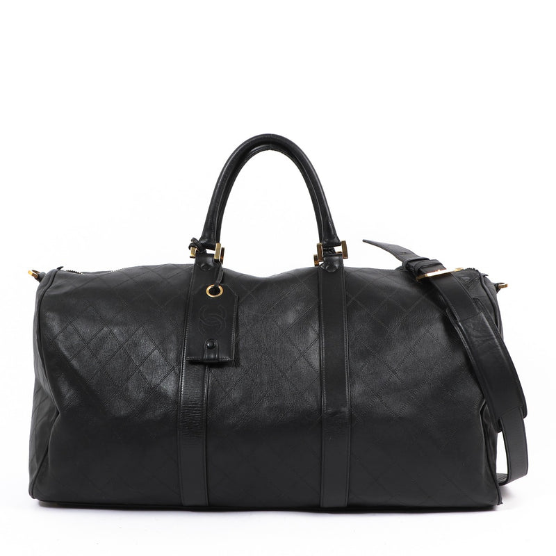 Chanel Vintage Quilted Calfskin Large Travel Bag