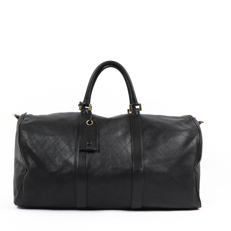 Chanel Vintage Quilted Calfskin Large Travel Bag