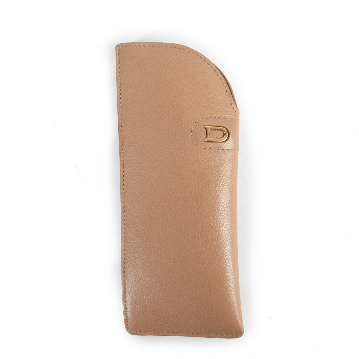 Delvaux Beige Grained Leather Glasses Case glasses pouch