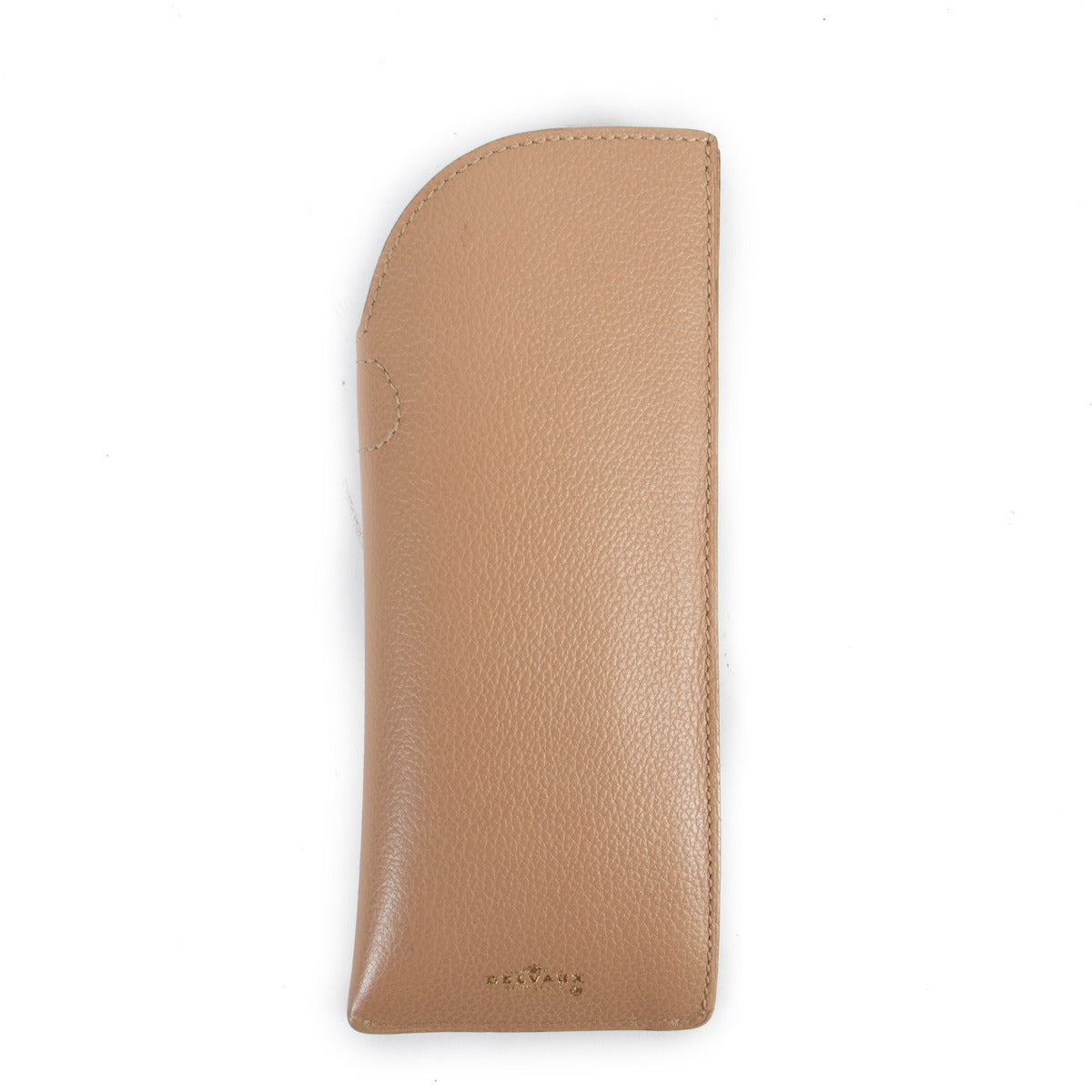 Delvaux Beige Grained Leather Glasses Case