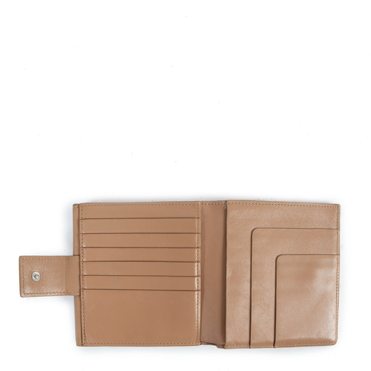 Delvaux Beige Leather Compact Wallet