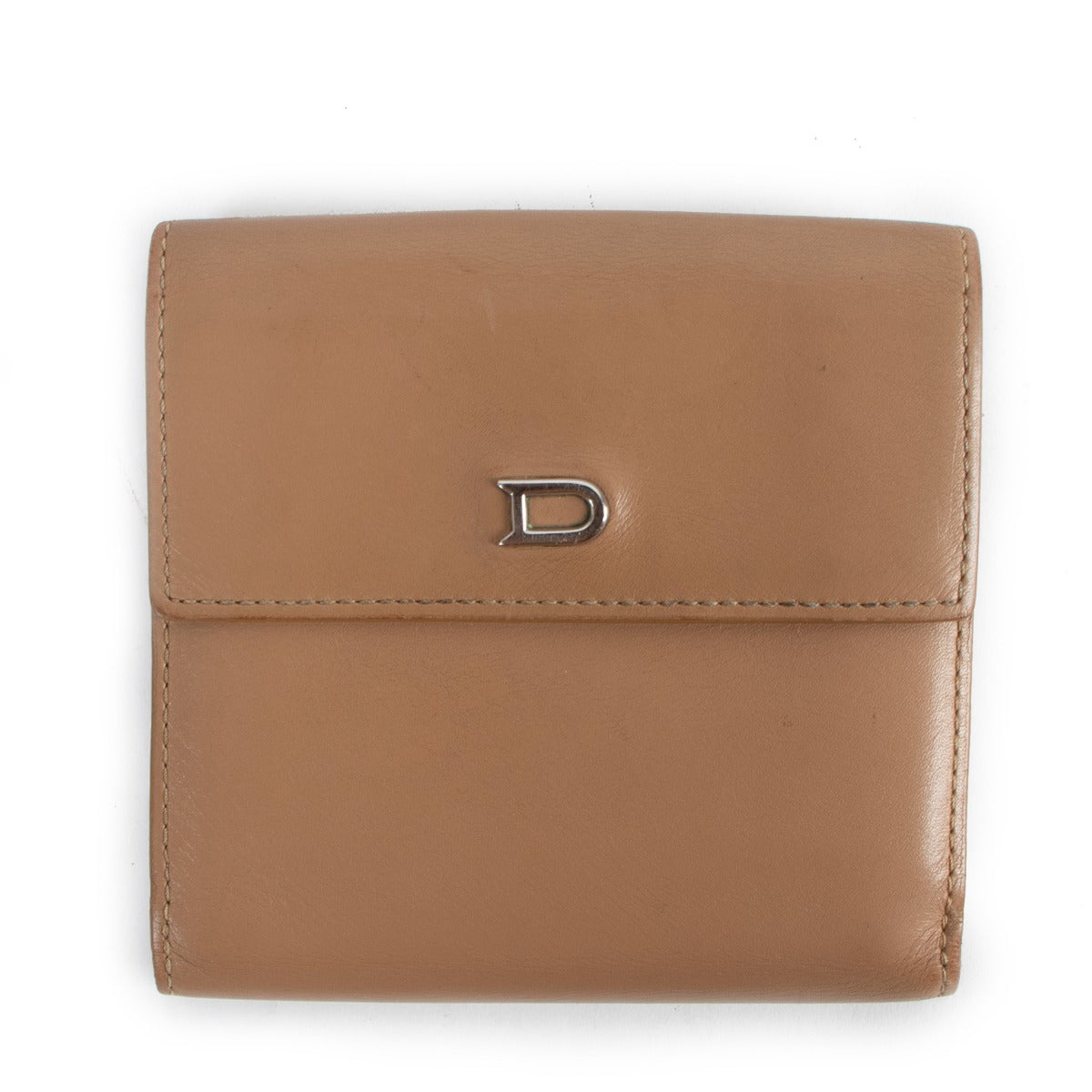 Delvaux Beige Leather Compact Wallet