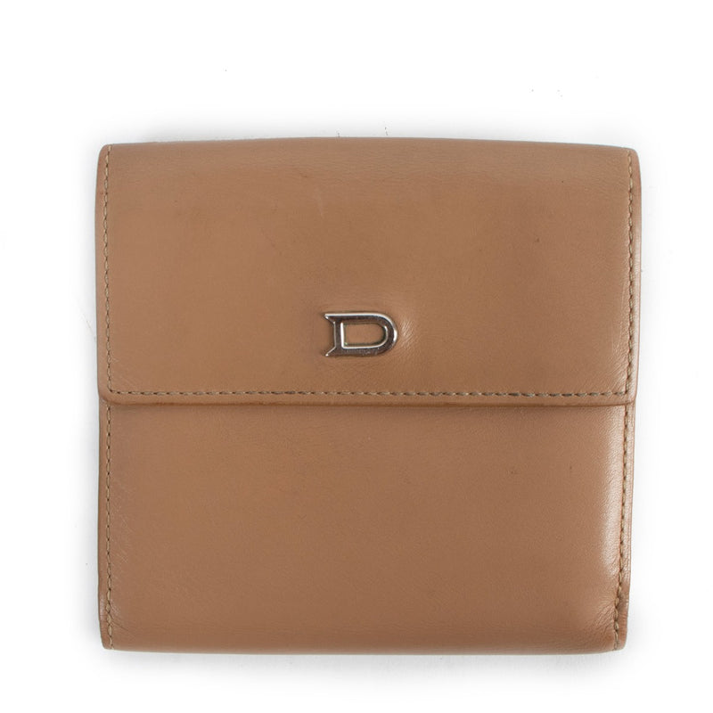 Delvaux Beige Leather Compact Wallet