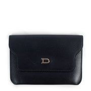 Delvaux Diabolo Marine Blue Jumping Leather Card Holder Wallet