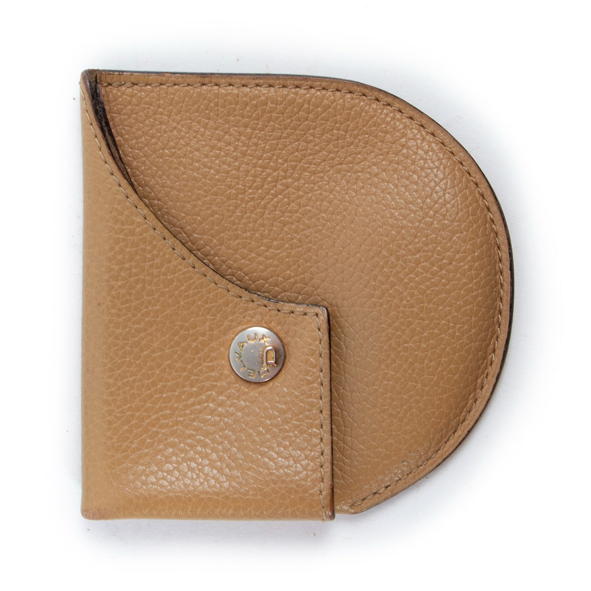 Delvaux Dark Beige Coin Purse Wallet
