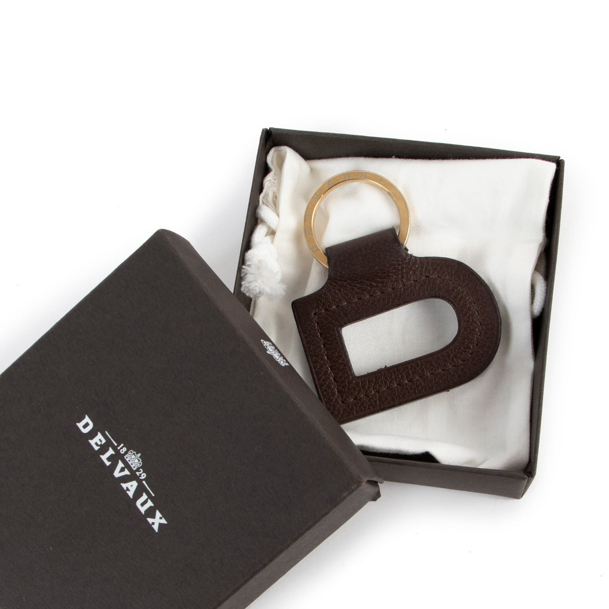 Delvaux Brown Leather 'D' Keychain You can now buy this gorgeous Delvaux piece here safely!