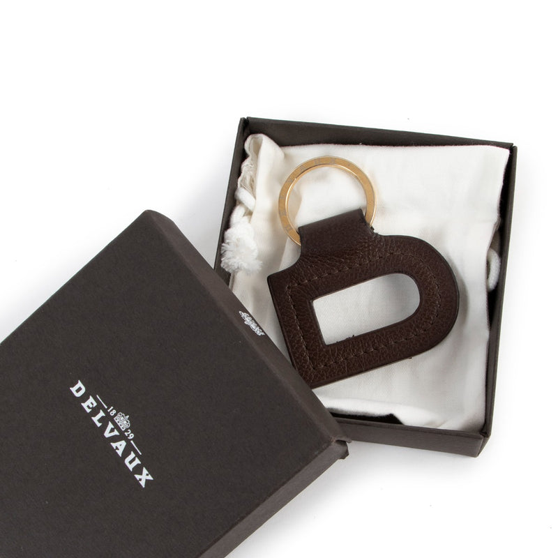 Delvaux Brown Leather 'D' Keychain You can now buy this gorgeous Delvaux piece here safely!
