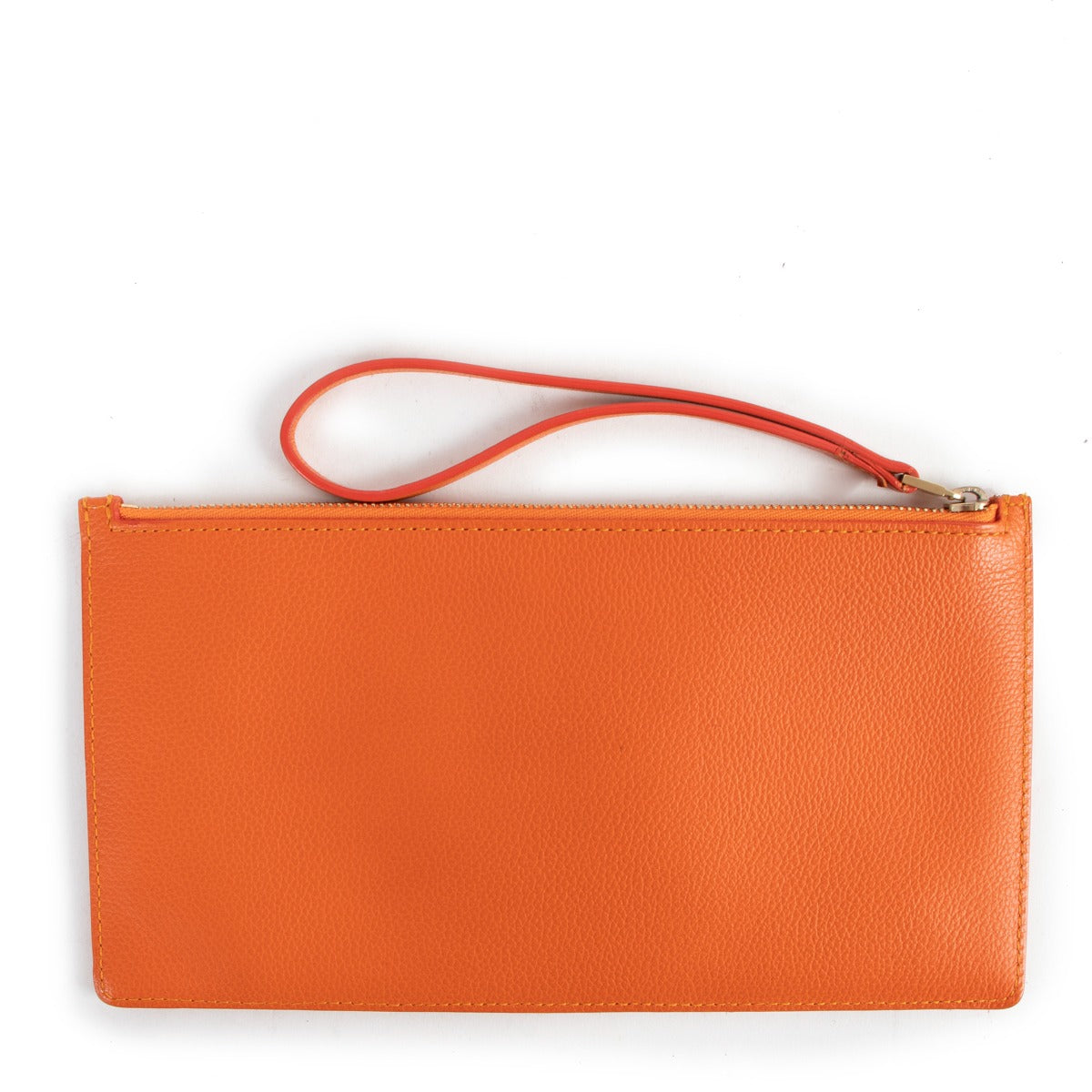 Delvaux Orange Leather Astrid Pochette Clutch