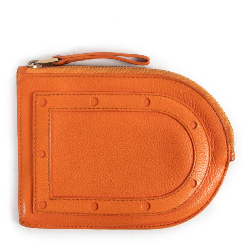 Delvaux Orange Leather D Pochette Multifonctions