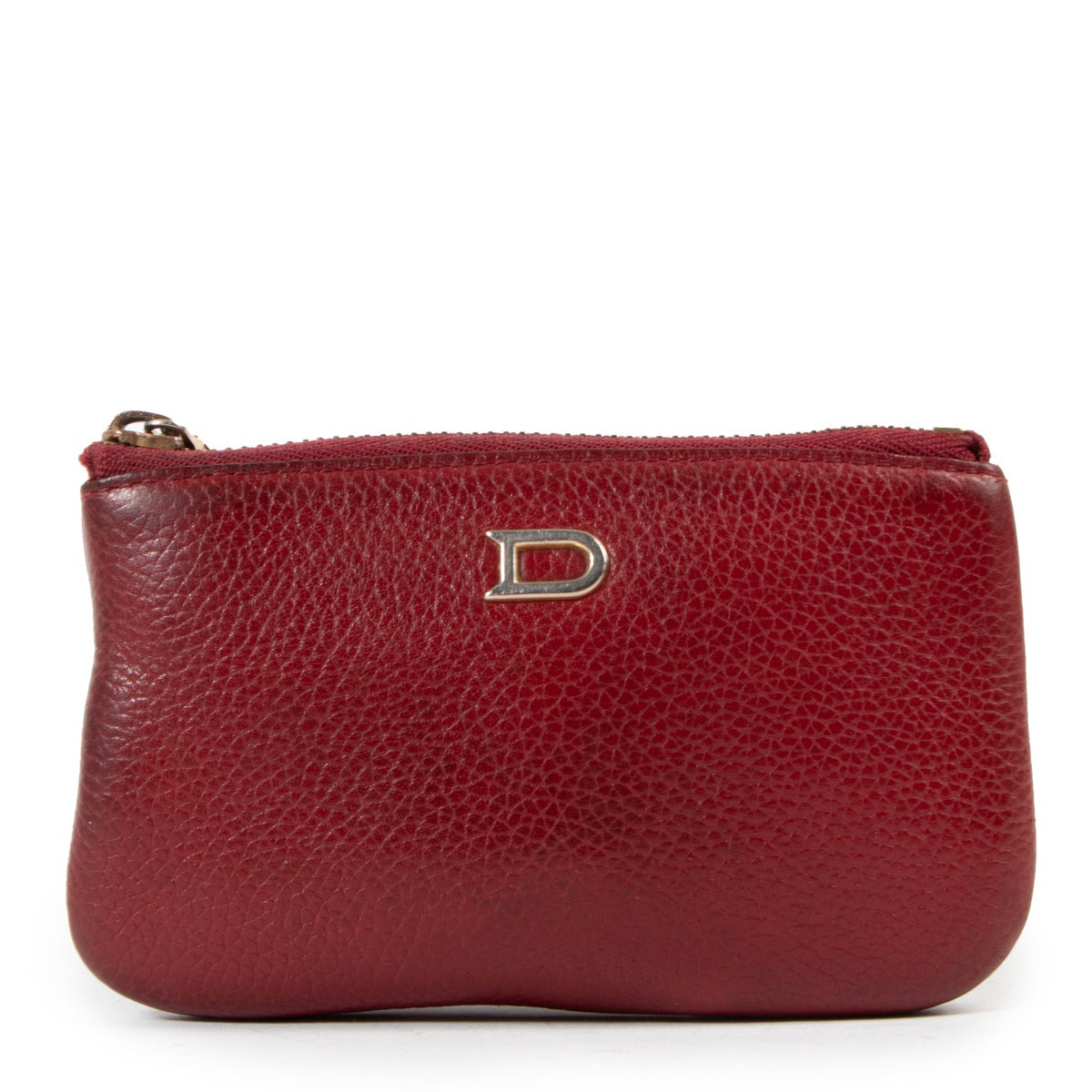 Delvaux Burgundy Leather Key Pouch