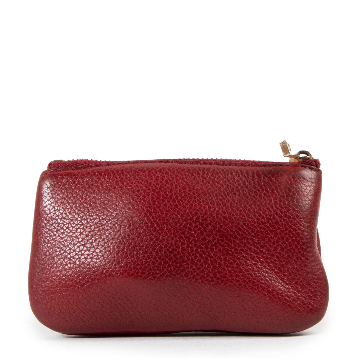 Delvaux Porte-clés en Cuir Bordeaux