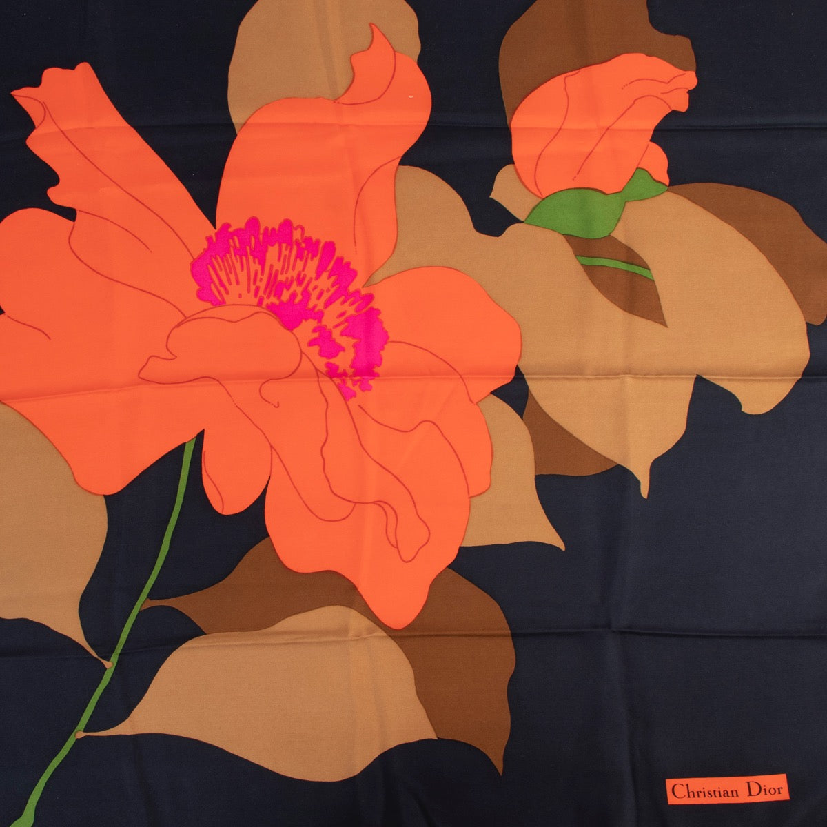 Buy an authentic second hand Christian Dior black silk scarf at Labellov