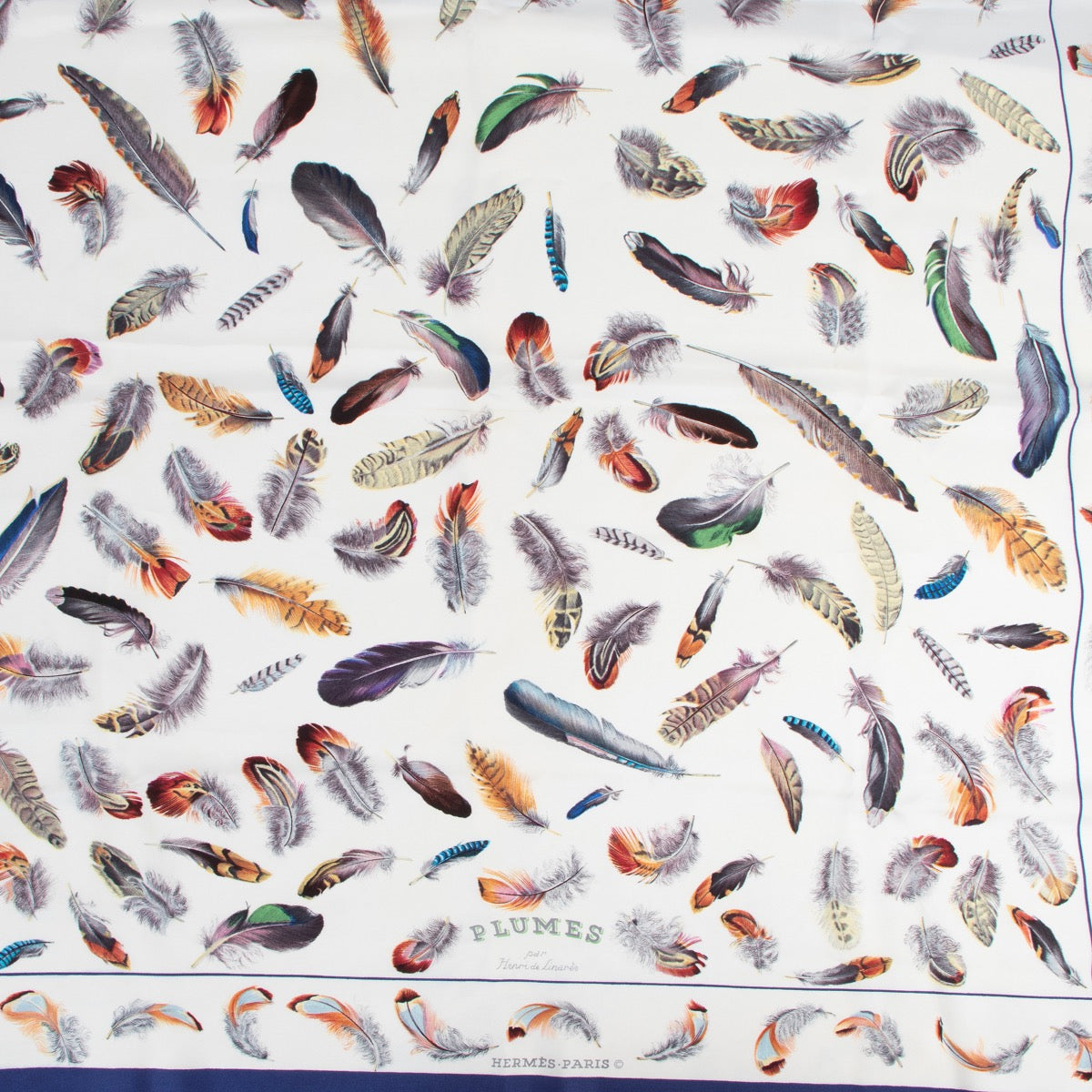 Buy an authentic second hand Hermès Plumes Carré Silk Scarf at Labellov.