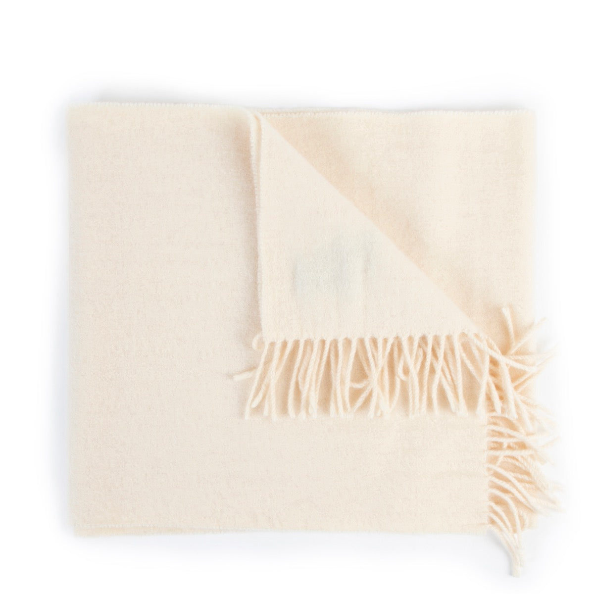 buy authentic second hand Burberry White Logo Fringe Cashmere Scarf at Labellov for the best price
