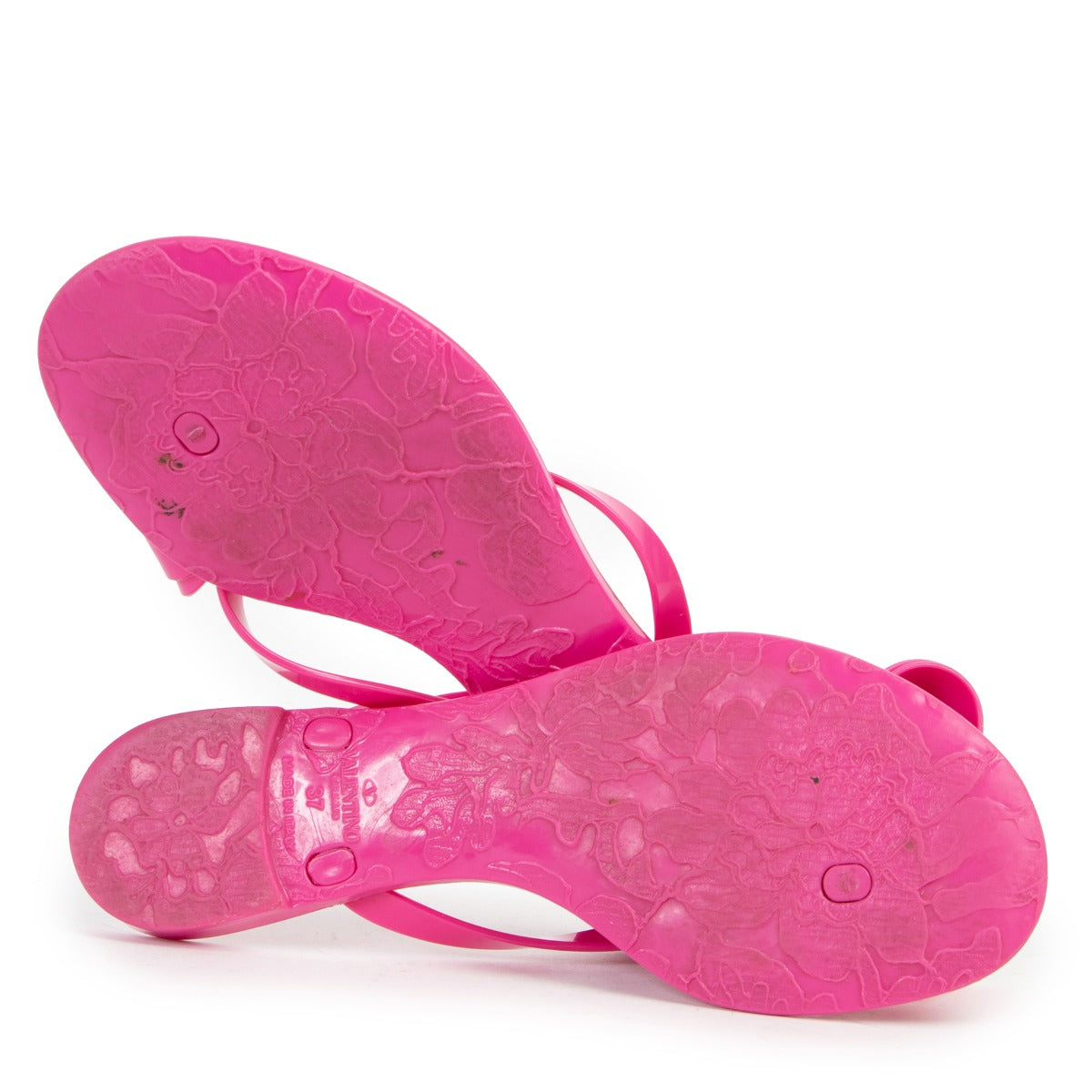 Get these Valentino Pink Jelly Bow Sandals - Size 37 100% authentic and searching for a second life.