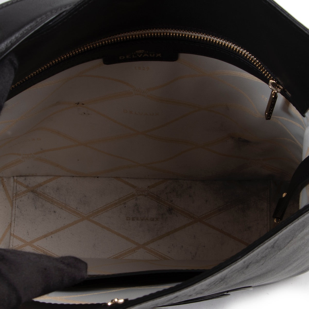Delvaux Black Leather Louise Hobo Shoulder Bag by Labellov luxury vintage designer brands in good condition