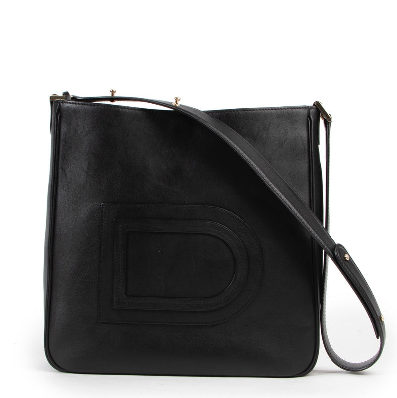 Delvaux Black Leather Louise Hobo Shoulder Bag by Labellov luxury vintage designer brands in good condition at the right price.