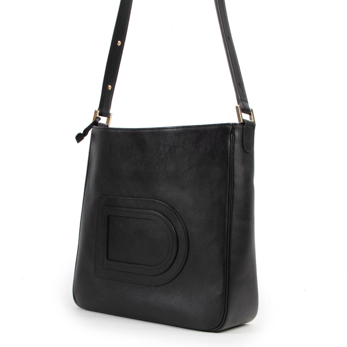 Delvaux Black Leather Louise Hobo Shoulder Bag by Labellov luxury vintage designer brands in good condition
