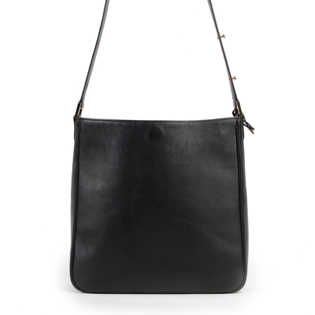 Delvaux Black Leather Louise Hobo Shoulder Bag by Labellov luxury vintage designer brands in good condition