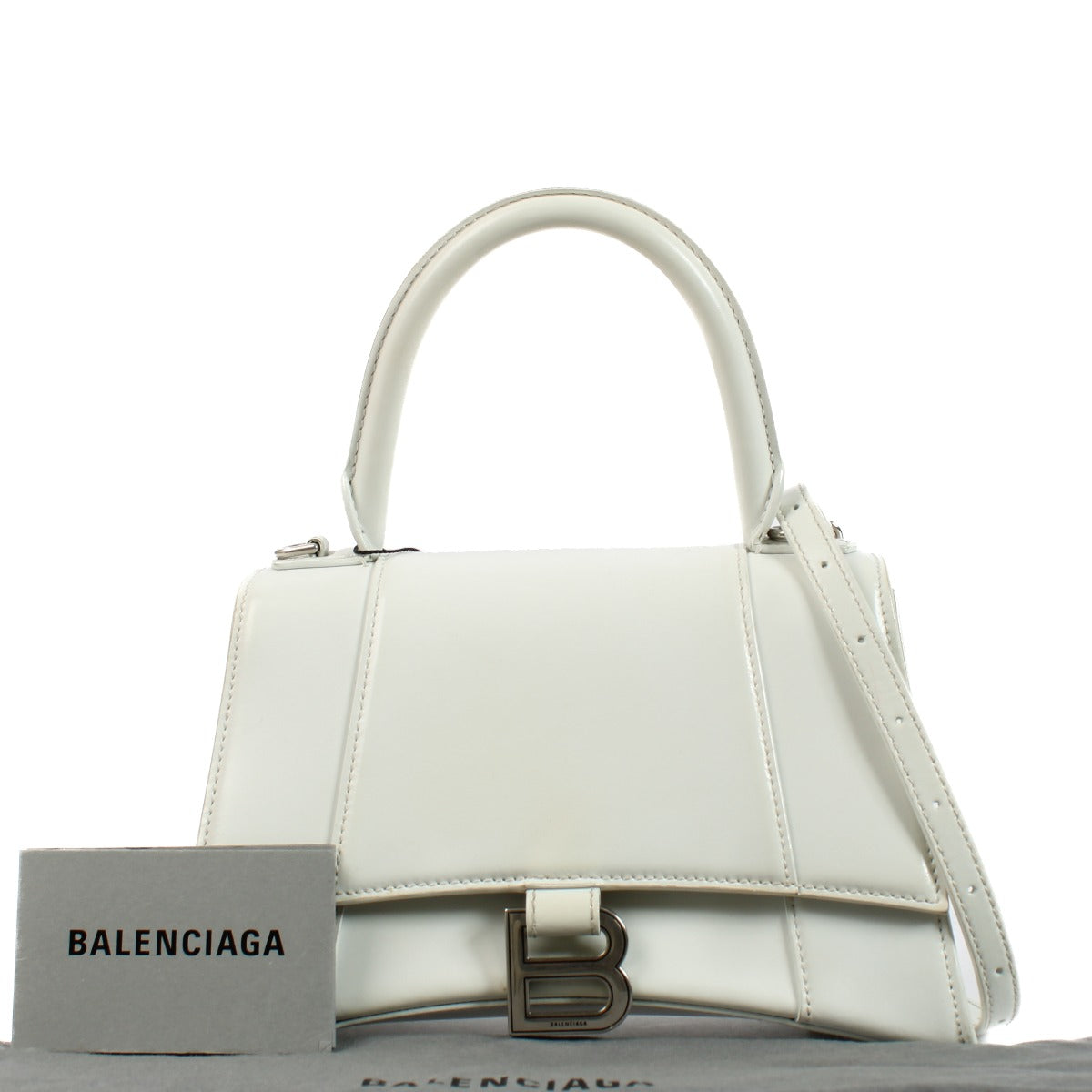 Balenciaga White Hourglass Small Bag