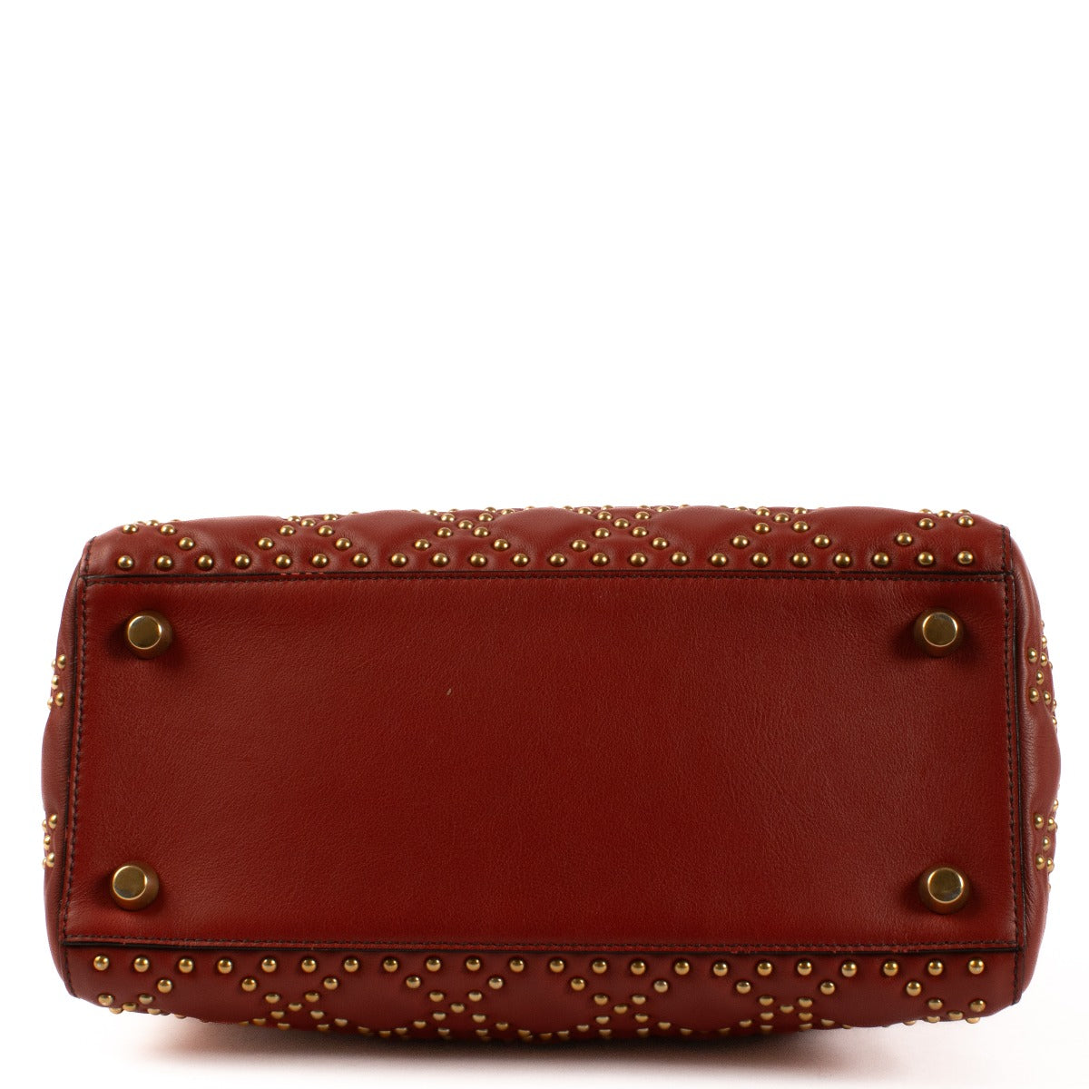 Sac Lady Dior Souple Moyen Christian Dior Rouge Clouté