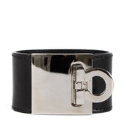 Shop now your favourite 100% authentic Ferragamo Black Leather Gianco Bracelet at Labellov.