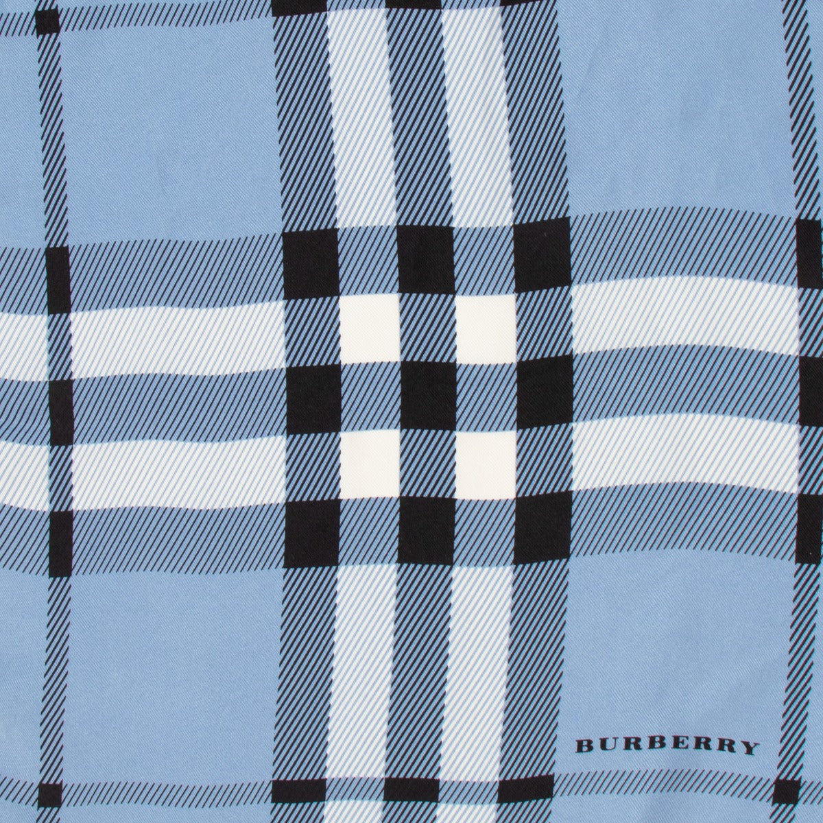 Burberry Blue Check Silk Scarf