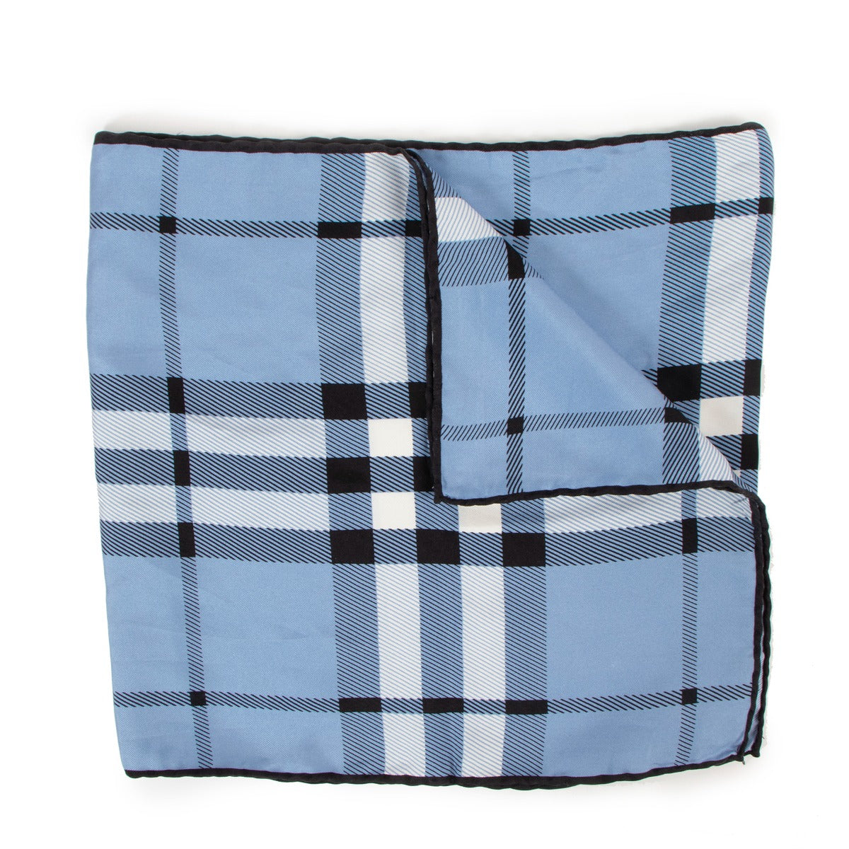 Burberry Blue Check Silk Scarf