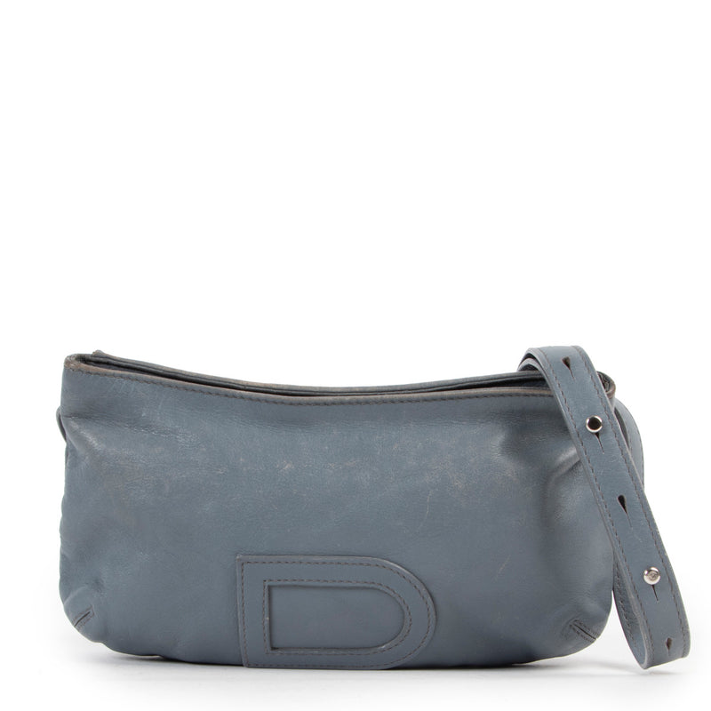 Delvaux Blue leather bag in preloved condition for the best price at Labellov secondhand luxury