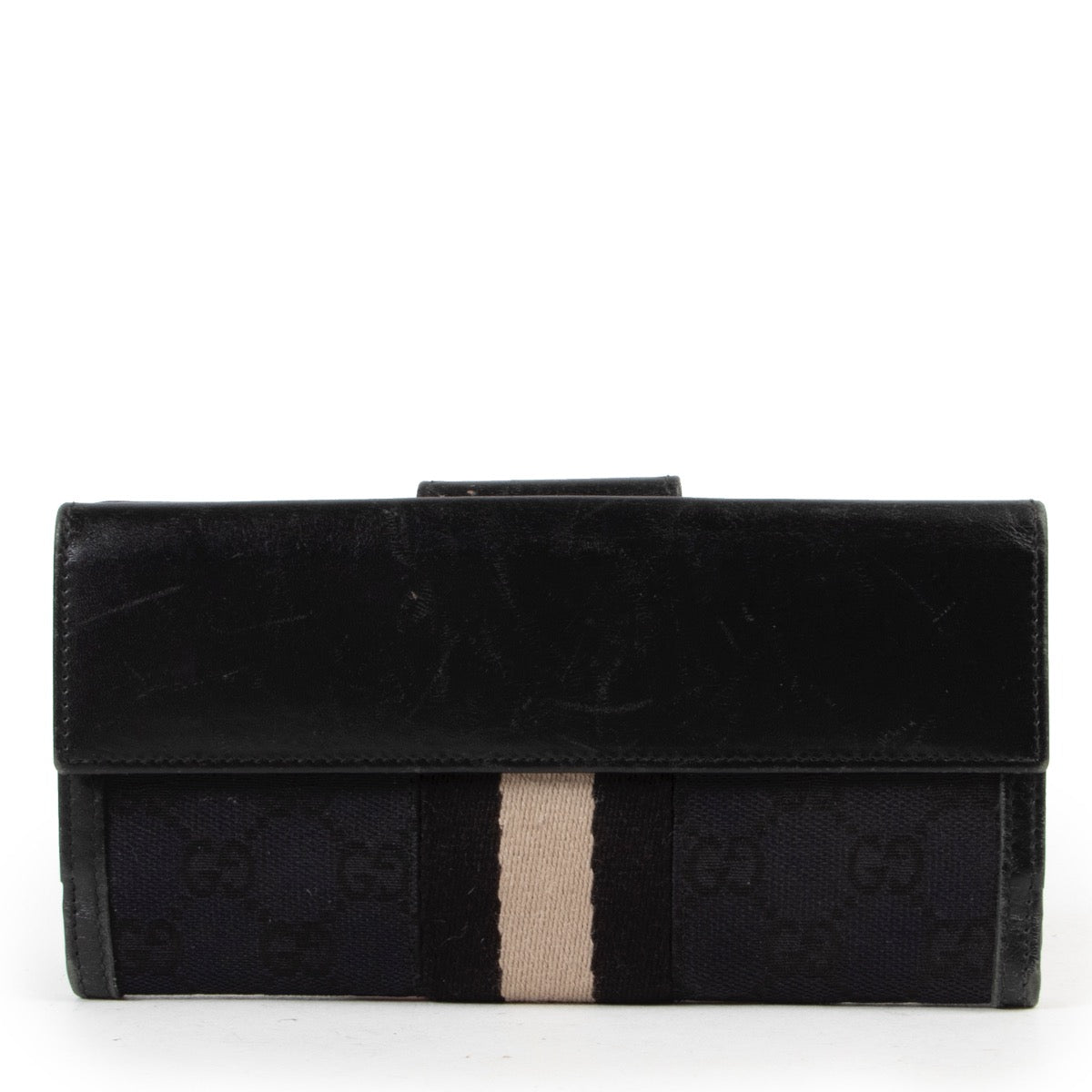 Gucci Zwart Monogram Portemonnee